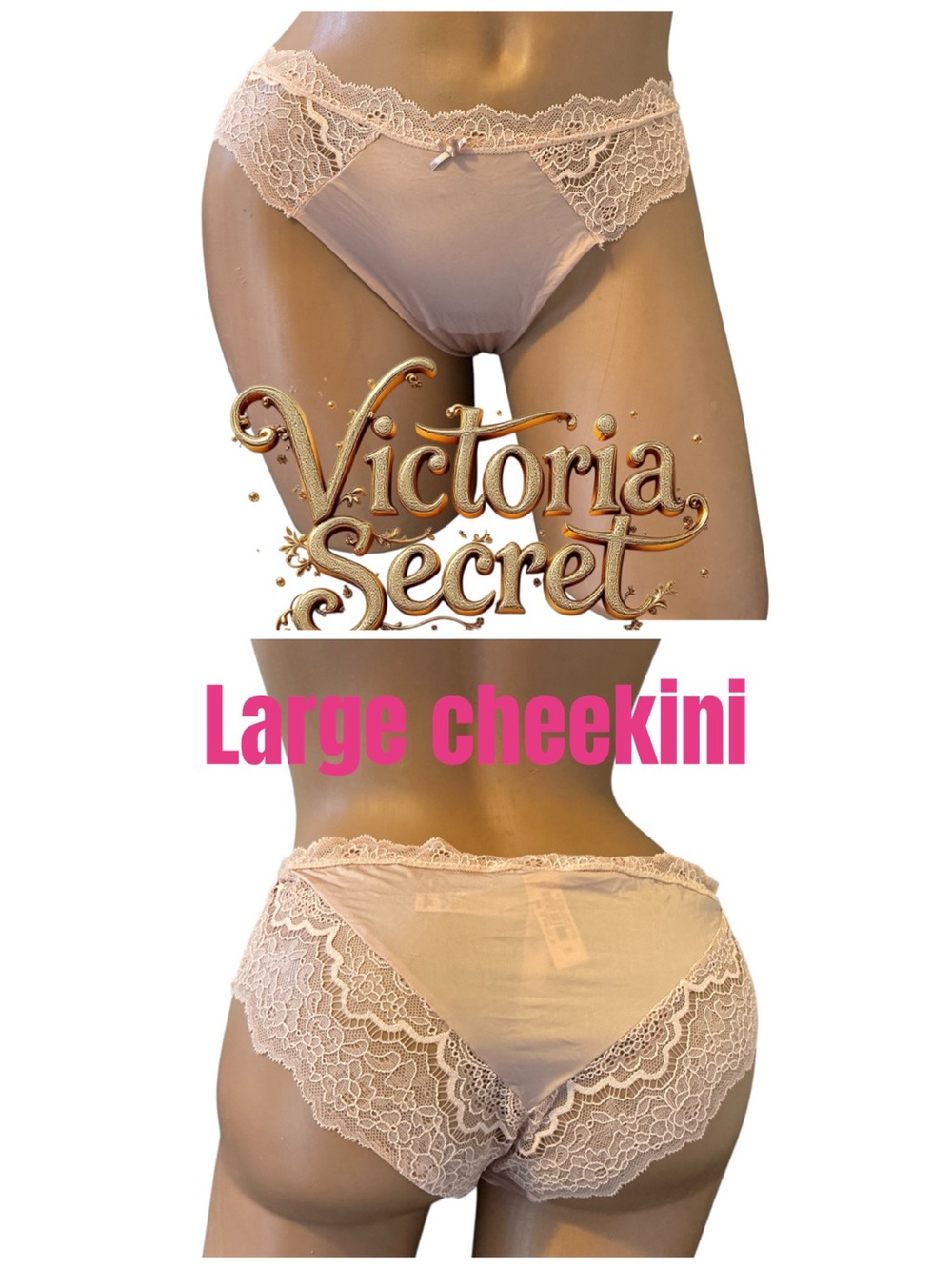 Victoria's Secret Light Pink Lace Cheekini Panty